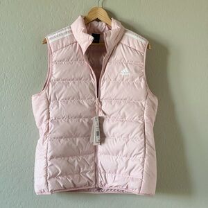 NWT Women's Adidas Sandy Pink Slim Fit Puffer Vest - Large